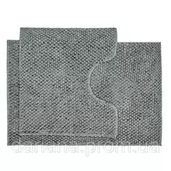 DarianA Набір килимків для ванної кімнати Ананас, сріблясто-сірий, 55x80+55х50 см