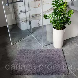 Килимок антибактеріальний для ванної та туалету DarianA Australian Wool 60x90 см гранітний м'який та пухнастий