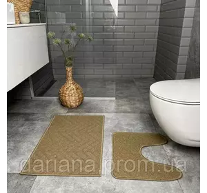 Набір килимків для ванної кімнати LITTLE 44x70+44x40 см бежевий антиковзкий, міцний, легкий у догляді