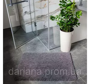 Килимок антибактеріальний для ванної та туалету DarianA Australian Wool 60x90 см гранітний м'який та пухнастий